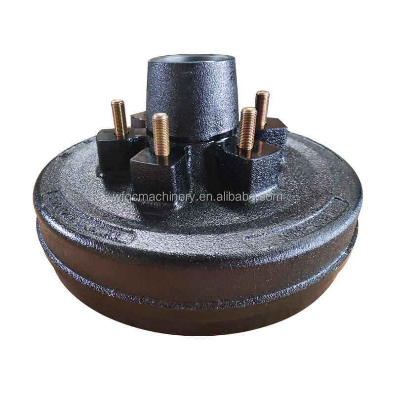 High Performance Black Painting 3500kg 12 Inch 6 Bolt Brake Drum/Hub Assembly